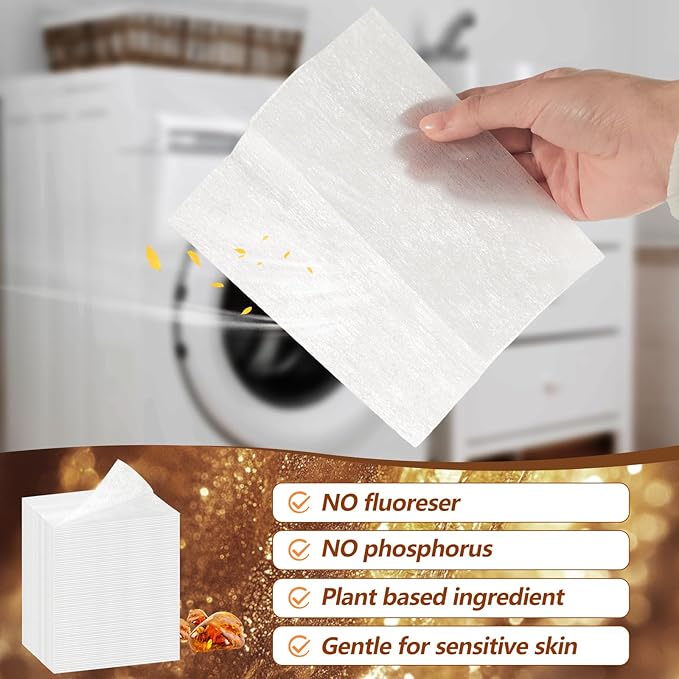 Heigble 600 Count Dryer Sheets Bulk Fabric Softener Amber Scent Dryer Sheets Naturally Softens and Removes Static Cling, Ideal for Large Households, Sensitive Skin