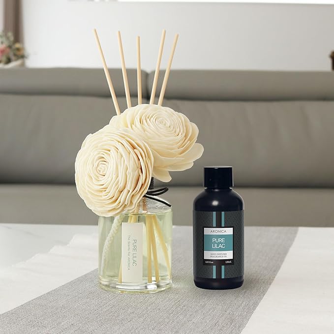 Aronica Lilac Reed Diffuser Oil Refill, Infusion Oils Aromas, Lilac Diffuser Refills Liquid, Aroma Diffuser Perfume, Esencia De Olores para Casa, Diffusers for Home, Fresh Hotel Scent