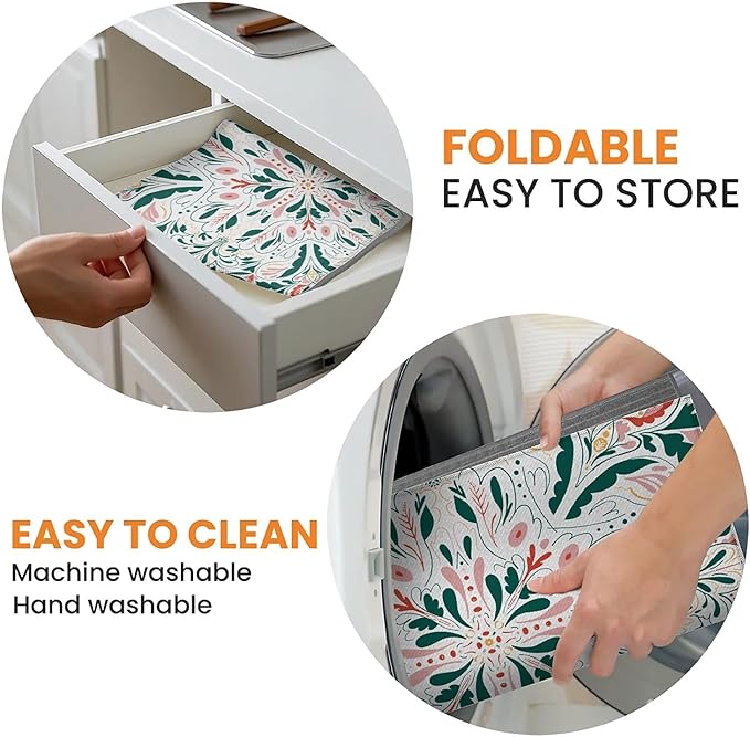 Dish Drying Mat For Kitchen Counter, Garden Tulips Microfiber Absorbent Dish Drainer Rack Pad Reusable Large 18x24in Drying Mat