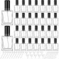 Domensi 30 Pcs 15 ml Glass Perfume Bottles Mini Glass Empty Spray Atomizer Bottles Bulk Refillable Small Perfume Dispenser Container with Pump Tool for Travel Plants Hair Cleaning Skin Care(Black)