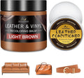 SHABEIBEI Leather Recoloring Balm with 100ml Mink Oil, Light Brown Leather Repair Kit and Scratch Remover for Furniture, Car Seats, Sofas, Dye & Restorer for Couches, Vinyl, PU, Faux