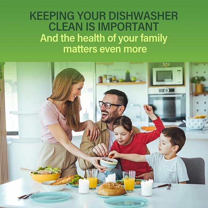 Dishwasher Cleaner and Deodorizer Tablets - 24 Pack,Deep Cleaning,Natural Formula,Effective Limescale & Odor Removal,Calcium,Scale,Hard Water Stains,Oil,Compatible with All Models