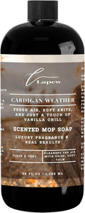 Lapew Cardigan Weather Scented Mop Soap Concentrate 36 oz | Premium Fragranced Floor Cleaner | Streak-Free | Hard Floor Cleaning Solution | Eco Friendly | Made in USA (Sweater Weather)