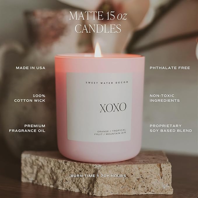 Sweet Water Decor Girl Mama Candle, Non-Toxic Soy Wax, Jasmine, Rosemary, Sea Salt, & Honey Scented, 15oz Pink Matte Jar, 70+ Hour Burn Time, Gift for Mother's Day, Baby Shower, Expecting & New Moms