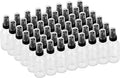 BILLIONSTARS 48 Pack 2oz Glass Boston Round Bottle with Fine Mist Sprayer - Clear - Essential Oils, Bath, Beauty, Hair & Cleaning - Leakproof Travel Bottles