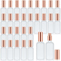 Roshtia 30 Pcs 3.4 oz/ 100 ml Rose Gold Glass Spray Bottle Refillable Perfume Atomizer Clear Decorative Empty Bottles with Fine Mist Sprayer Pump for Face Body Travel