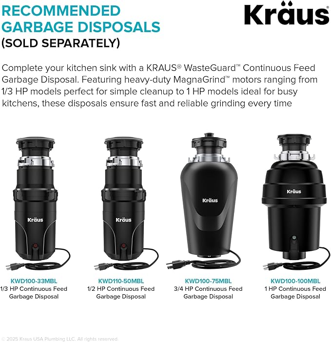 Kraus 31 1/2 Inch Stainless Steel Kitchen Sink, Durable 18 Gauge Single Bowl Kitchen Sinks Undermount, KBU14