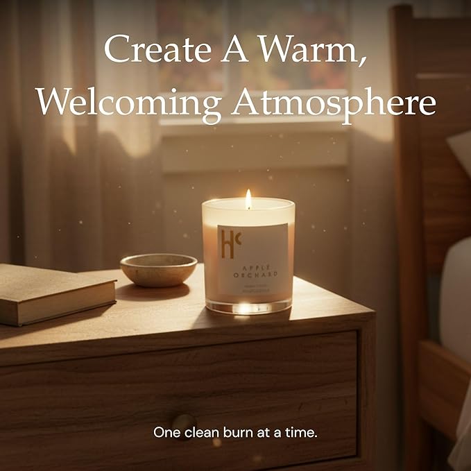 Apple Orchard Fragrance - Single Wick Soy Candles - Up to 60 Hour Burn Time, Cruelty-Free Soy Candle Wax Blend - Apple Blossom & Sheer Musk Fragrance (9 oz)