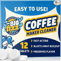 THE BIG FIZZ Coffee Maker Descaler - Easy to Use Coffee Machine Tablets Compatible with All Major Brands - Fast Acting Descaling Tablets Preserves Brew Flavor & Machine Longevity (12 Count)