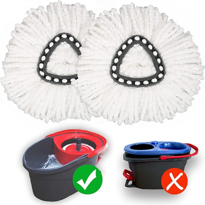 homsis 2 Pack Mop Replace Head Compatible with Ocedar Easy Wring Spin Mop, Microfiber Mop Refill Spin Mop Replacement, Deep Cleaning Machine Washable and Easy-to-Replace