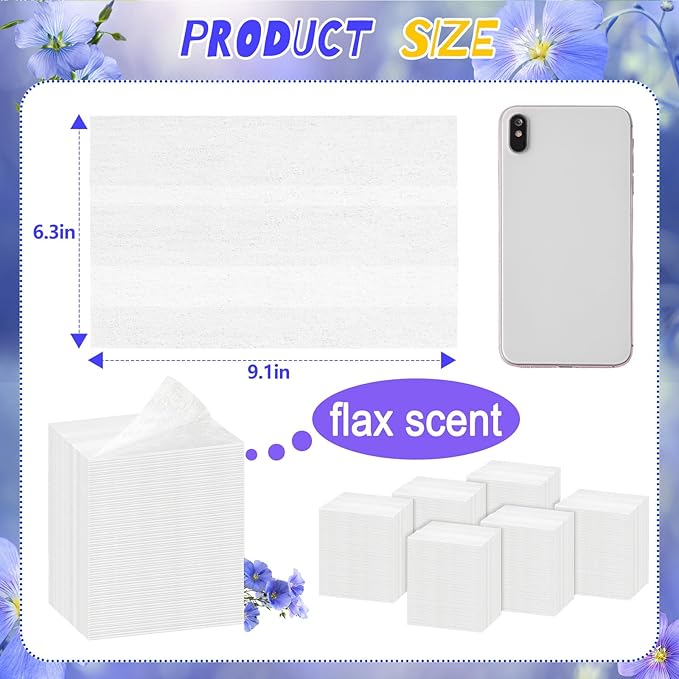 Heigble 600 Count Flax Scent Dryer Sheets Fabric Softener Fresh Scent Dryer Sheets Bulk Naturally Softens and Removes Static Cling, Ideal for Large Households, Sensitive Skin