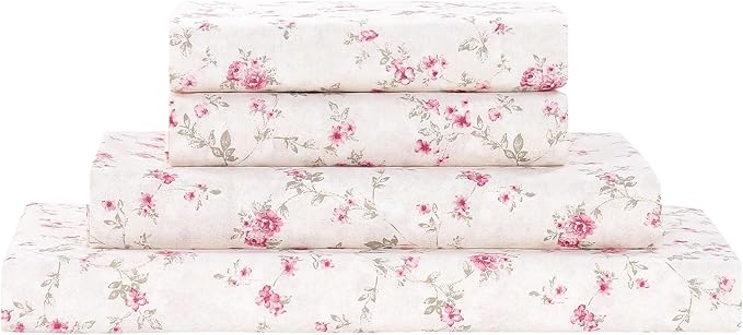 Modern Threads Printed 4-Piece Extra Soft Bedding Sheets & Pillowcase Set, Deep Pocket up to 16 inch Mattress Kashmir Rose King