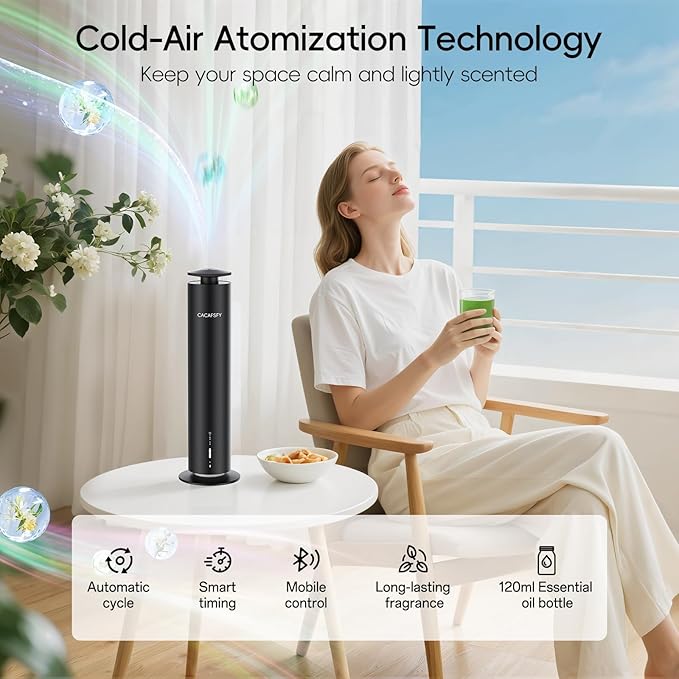 The CACAFSFY Waterless Scent Diffuser Starter Kit -Include 2x120ml Essential Oils,Suitable for Home and Hotel Series Air Diffuser, 1000 Square Inches of Coverage,Remote Control-Hotel Scent Diffuser