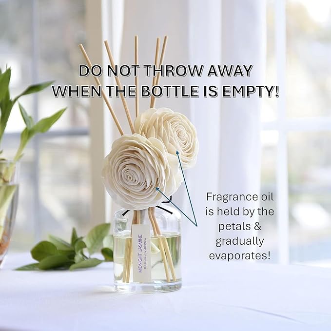 Aronica Twin Sola Diffuser 160ml_Eucalyptus and Bergamot Essential Oil Flower Diffuser, Non Toxic Reed Diffusers, Beach Themed Home Room Decor, Natural Gift for Men, Beach Scent