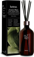 hetras Premium Reed Diffuser Set 16.9 fl.oz. 1 Pack | Pure Laundry - Fresh & Warm Scent | Long-Lasting Luxury Fragrance with 10 Reed Sticks for Home & Office | Gifts for Loved One