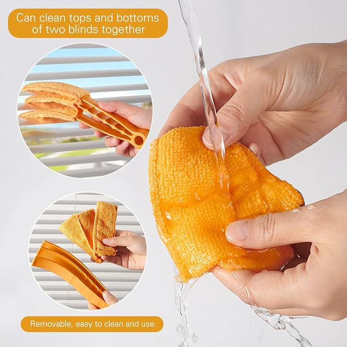 10 Pcs Venetian Window Blind Cleaner Duster Tool Set, Mini Blind Cleaner Duster Brush, Hand Held Air Conditioner Shutters Duster, Dirt Cleaner for Blind, Fan, Air Conditioner, Window Groove Gap (Blue)