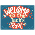 Custom Pool Sign, Welcome To The Pool Fun For Pool Décor Sign, 10x14 Inches, Rust Free .040 Aluminum, Fade Resistant, Made in USA by Sigo Signs