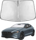 EcoNour Windshield Sunshade for Mazda 3 2019–2026 | Custom Fit Front Window Sun Shade | Blocks Harmful UV Rays & Reduces Heat | Foldable Sun Visor with Storage Pouch