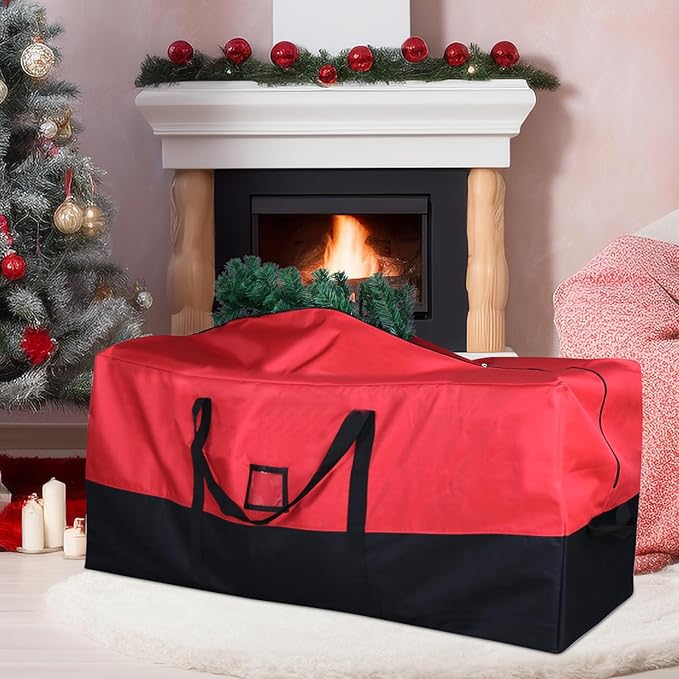 Christmas Tree Storage Bag, Fits Up to 9 Ft Artificial Trees, Large Heavy-Duty Waterproof Storage Bags with Reinforced Handles, Dual Zippers & Card Slot, 600D Oxford Extra Large Moving Bags