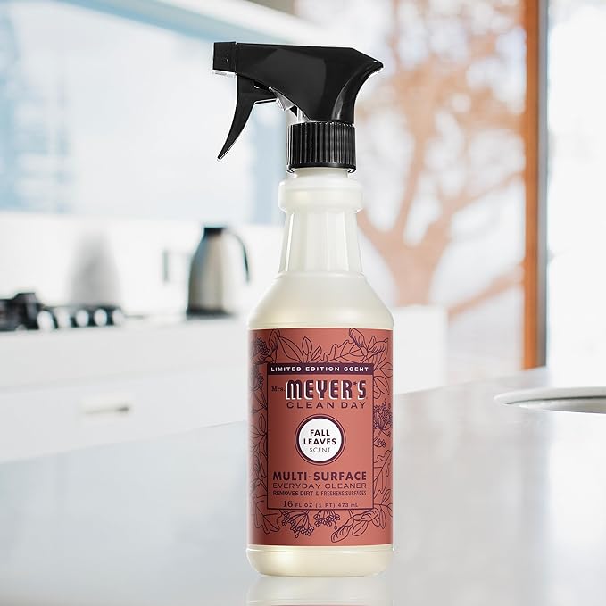Mrs. MEYER'S Clean Day Multi-Surface Everyday Cleaner - Fall Leaves Scent, Plant-Derived Formula, 16 fl oz, Pack of 3