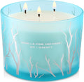 Vanilla Pine Orchard 3 Wick Soy Candle Large 14.5oz | Fresh Vanilla Pine Scented Candles for Home | Teal Blue Frosted Decorative Spring Candle | Clean Woodsy Scent | Aromatherapy Candle, Birthday Gift