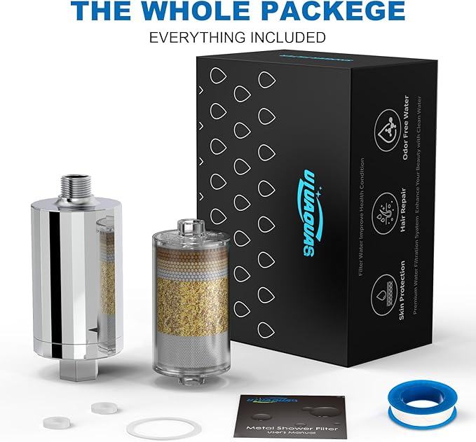 Shower Filter Replacement Cartridge, KDF 55 Hard Water Purifier Reduces Chlorine, Heavy Metals, added Vitamin C E&A Water Softener with High Output
