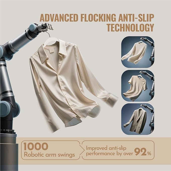 SIshynio 30 Pack Velvet Clothes Hangers, Non-Slip Flocked Hangers with 360° Swivel Hook, Space-Saving Slim Felt Hangers for Shirts, Coats, Dresses, Blouses(White)