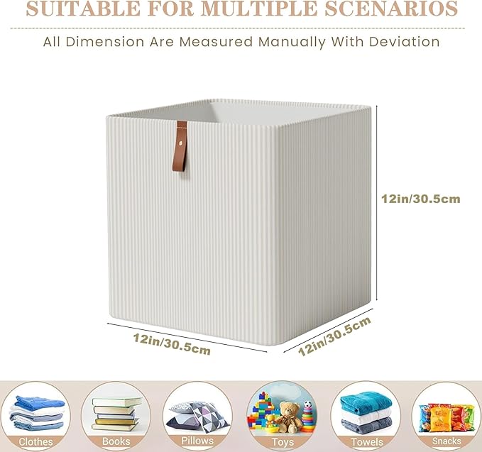 Cube Storage Bin 12x12 in- 2 Pack,Collapsible Fabric Storage Bins,Open Home Storage Bins,Baskets for organizing,For Clothing Storage,Toy Storage,Office Storage,Home Decoration