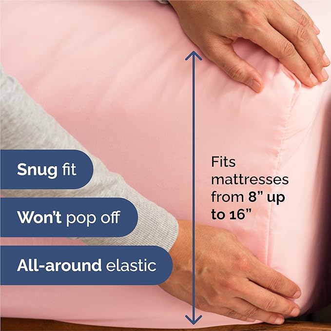 King 6 Piece Sheet Set - Comfy Breathable & Cooling - Ultra-Soft Hotel Luxury Bedding Set with 8-16 Inch Deep Pockets - 1 Flat & 1 Fitted Sheet & 4 Pillowcases - Wrinkle Free & Easy Care - Baby Pink