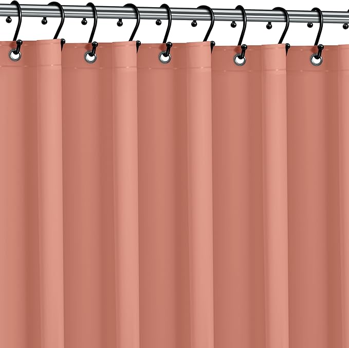 Premium Shower Curtain Liner, 72"W X 70"H - PVC-Free, 6G PEVA Shower Curtain with 12 Rust Proof Grommets And Magnet-weighted Bottom Hem - Moisture Stain Proof Shower Curtain Liner (Peach)