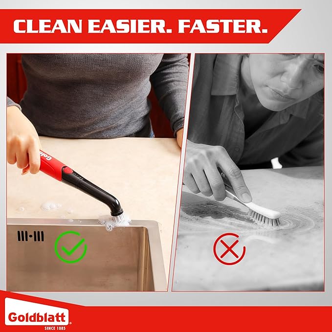 Goldblatt Cordless Electric Spin Scrubber, Power Scrubber with Battery Indicator Light, Waterproof Electric Cleaning Brush for Grout, Tile, Bathroom, Kitchen, Tub Cleaning