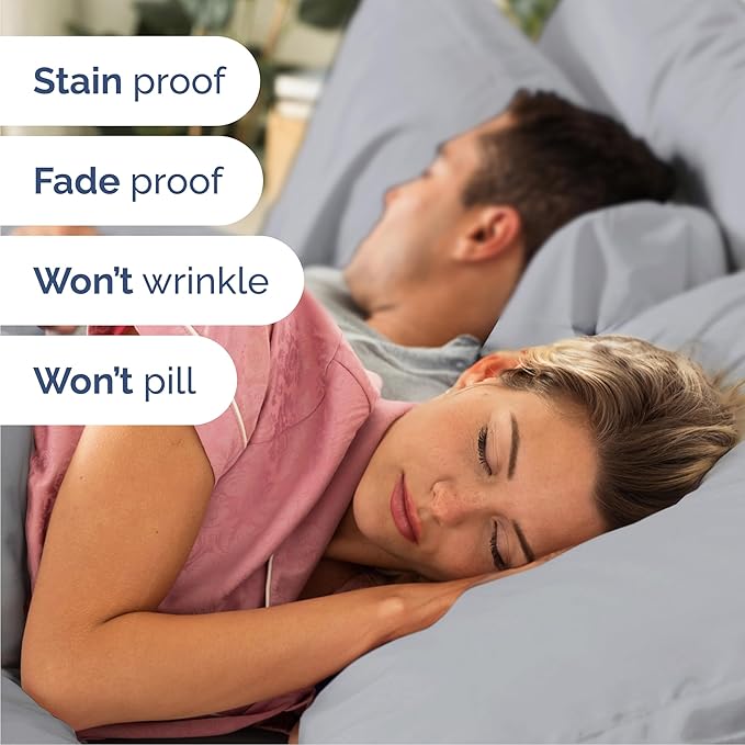 Queen 6 Piece Sheet Set - Comfy Breathable & Cooling - Ultra-Soft Hotel Luxury Bedding Set w/ 8-16 Inch Deep Pockets - 1 Flat & 1 Fitted Sheet & 4 Pillowcases - Wrinkle Free & Easy Care - Steel Blue