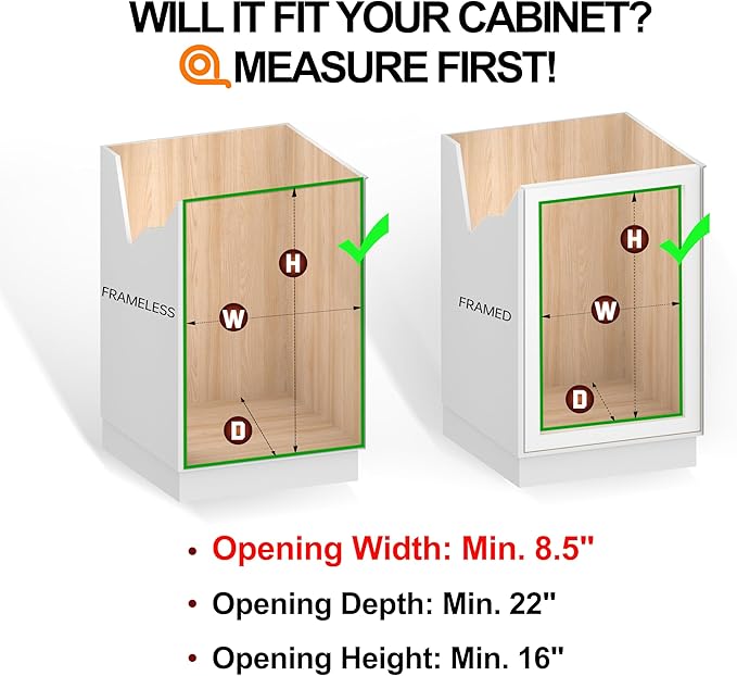 JOWBOOW (8" W x 22" D 2-Tier Narrow Cabinet Pull Out Shelves | Heavy Duty Slide Out Shelves for Kitchen Cabinets, 22 Inch Deep Under Cabinet Organizer, Chrome