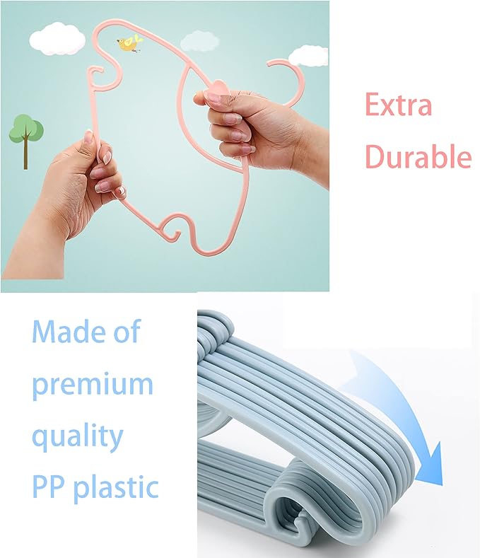 YYaaloa Kids & Baby Plastic Hangers - Very Durable, Toddler & Infant Hangers (Beige, 30pcs)