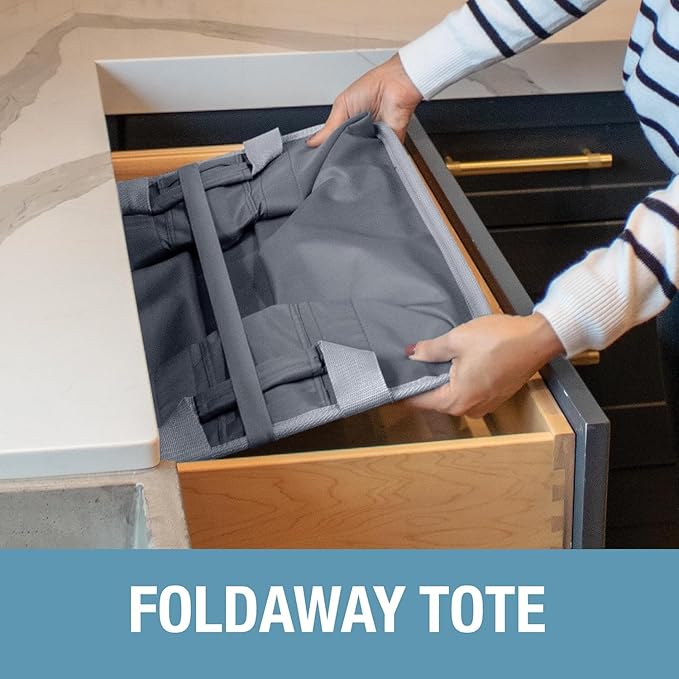 CleverMade Collapsible Laundry Basket Hamper - LUXE Navy Noir Cream 2Pack 60L - Space Saving Storage Organizer with Handles Foldable Home Organization