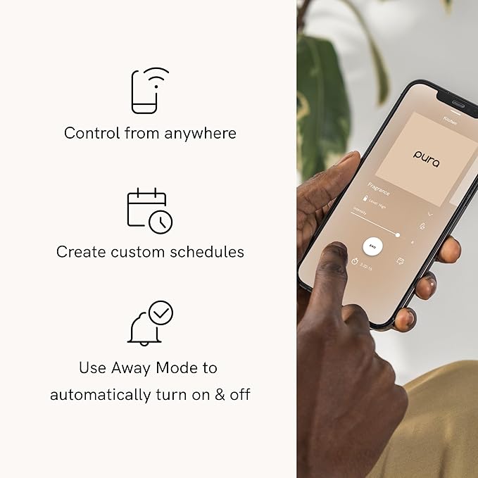 Pura 4 Smart Home Fragrance Device Starter Set - Scent Diffuser for Home - Ocean Tide & Sea Salt, Tobacco Patchouli, Catcus Flower, Bamboo & Green Tea