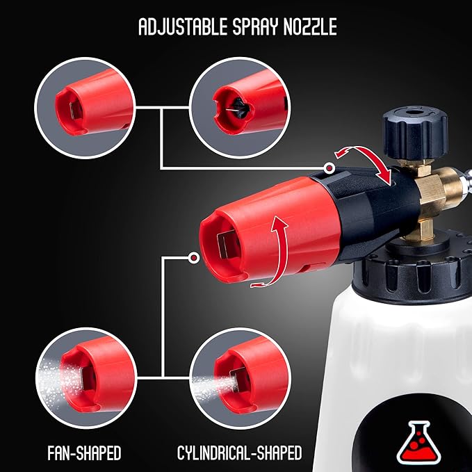 Suds Lab F1 Professional Foam Cannon with 32 Ounce Canister, Adjustable Foam Nozzle, Quick Connect for Pressure Washer - Perfect for Car Washing