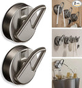 Removable Suction Cup Hooks - Gun Gray Strong Adhesive Wall Hooks for Bathroom, Kitchen, and Shower, 2-Pack, Heavy Duty Waterproof Design