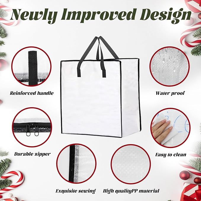 12 Pack 95L Wreath Storage Bags, 26 Inch Wreath Storage Container for 24 to 30 Inch Artificial Garland, Holiday Decoration Organizer for College Carrying Bedding Toys Organizer