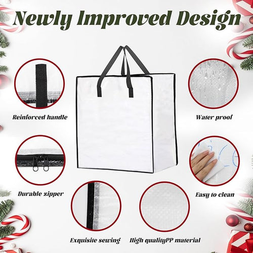 12 Pack 95L Wreath Storage Bags, 26 Inch Wreath Storage Container for 24 to 30 Inch Artificial Garland, Holiday Decoration Organizer for College Carrying Bedding Toys Organizer