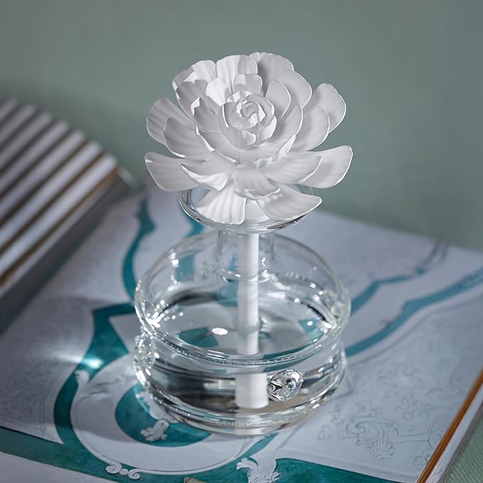 Zodax Grand Casablanca Porcelain Oil Diffuser - 6.76 oz -Moroccan Peony