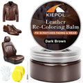 Dark Brown Leather Repair Kit, Dark Brown Leather Recoloring Balm, Leather Dye - Restore & Renew Scratch, Faded and Aged Leather & Vinyl Couches, Boots, Car Seats or Leather Furniture