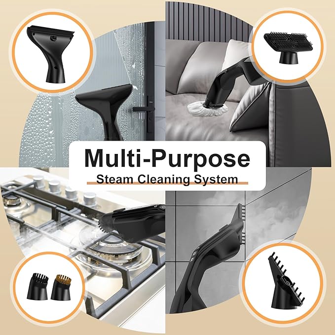 Let'Steam 17 in 1 Steam Mop with Detachable Handheld Steam Cleaner, Powerful Steam Mops for Cleaning Hardwood, Laminate Floor, Tiles and Grout, Dual- Rod Design Floor Steamer with 2 Modes