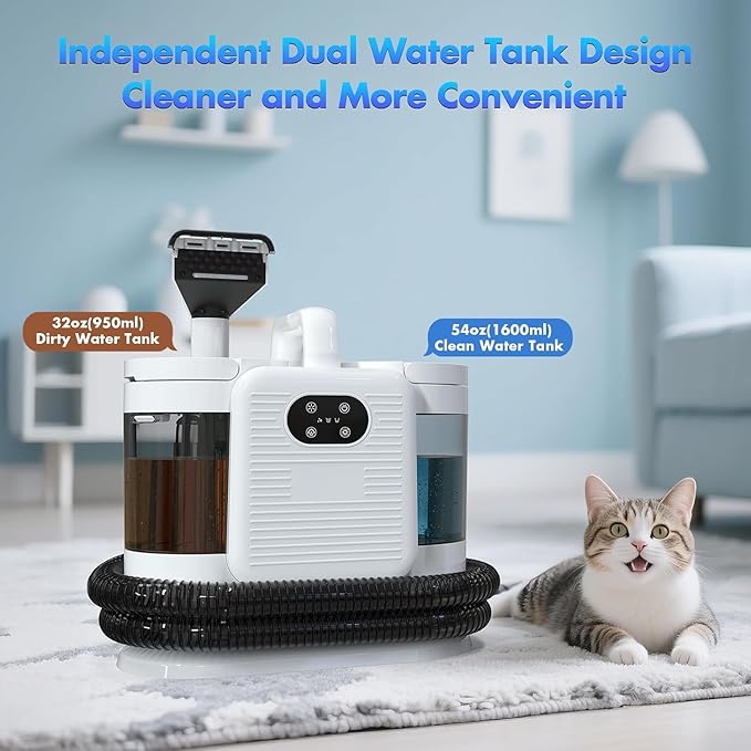 Portable Carpet & Upholstery Steam Spot Cleaner with Heating System 15Kpa Power Suction Deep Spot Cleaning for Pet Stains, Couch, Stairs, Car & Furniture