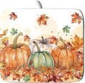 Fall Dish Drying Mat for Kitchen Counter 16×18 Inch Orange Pumpkin Drainer Pad Rustic Autumn Dish Rack Pad Drainer Mat Thanksgiving Absorbent Reversible Microfiber Dish Drying Pad for Coffee Bar
