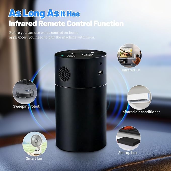Smart AI Control Waterless Scent Diffuser Starter Kit - Alloy Atomization System, Rechargeable Hotel Scent Diffuser, 1500 Sq Ft Coverage, for Home, Large Room, Spa, Cream (Voice Control)