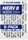 Filter King 17.25x19.25x2 Air Filter | 6-PACK | MERV 8 HVAC Pleated A/C Furnace Filters | MADE IN USA | Actual Size: 17.25 x 19.25 x 1.75"