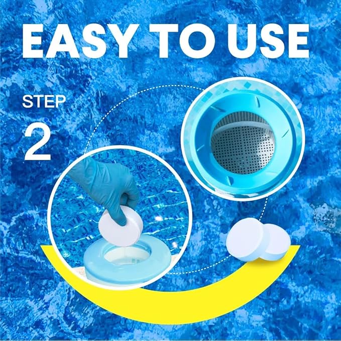 PROFELIZ Chlorine Tablets 3 Inch for Swimming Pools, Kills Bacteria and Stops Algae, Slow Dissolving,Individually Wrapped,Pool Chlorine Tablets,4lbs