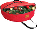 24x7 inchs Wreath Storage Container,Red Single storage bag,Heavy Duty 600D Oxford Cloth,Garland Wreaths Container For Xmas Holiday Wreaths Storage Holder