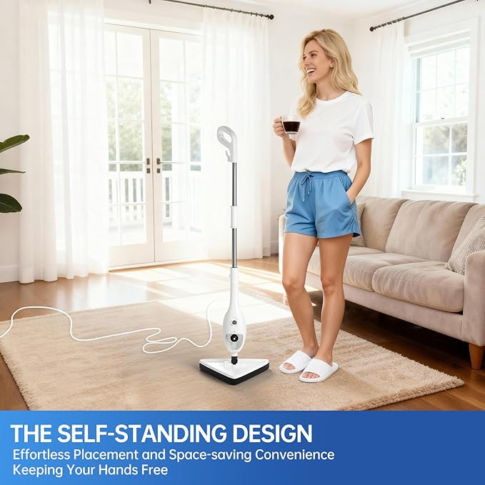 Ceyodo 15-in-1 Steam Mops with Detachable Handheld Steamer, Multipurpose Steam Cleaner Mop for Hardwood Floors, High-Pressure 1300W Motor, 30s Fast Heat Up for Tile, Laminate, and Carpet Cleaning
